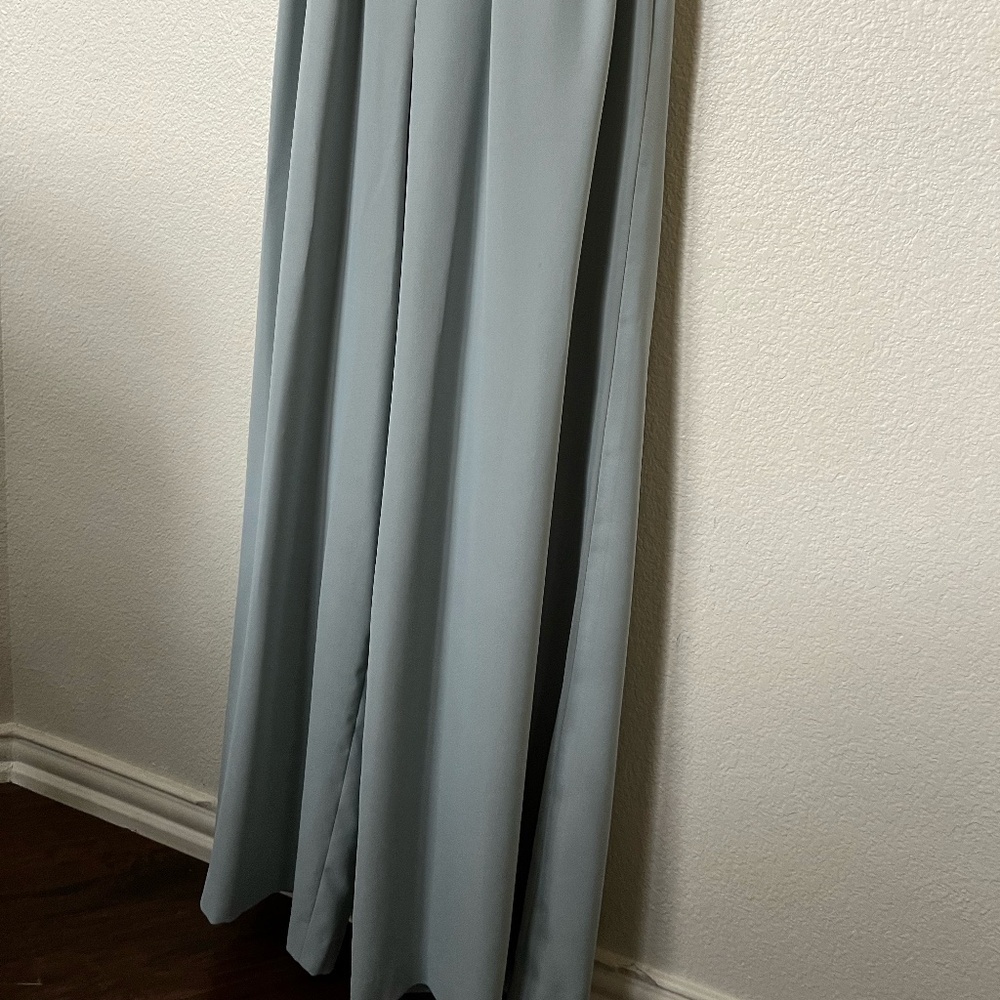 AFTER SIX | Wedding Guest Strapless Pleated Jumpsuit in Willow Green | Size 10 - Picture 3 of 8